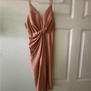 Women's silk Rose Twist-Front Spaghetti Strap Dress